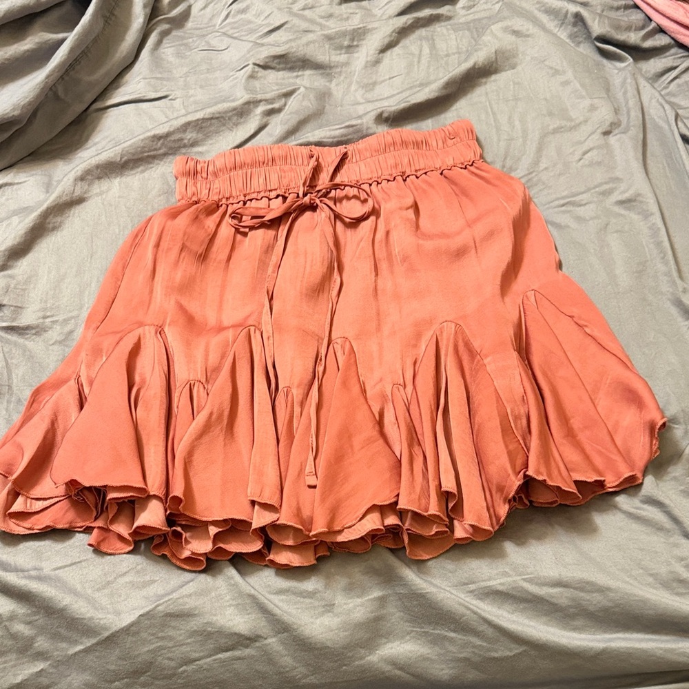Elegant Coral A-Line Skirt